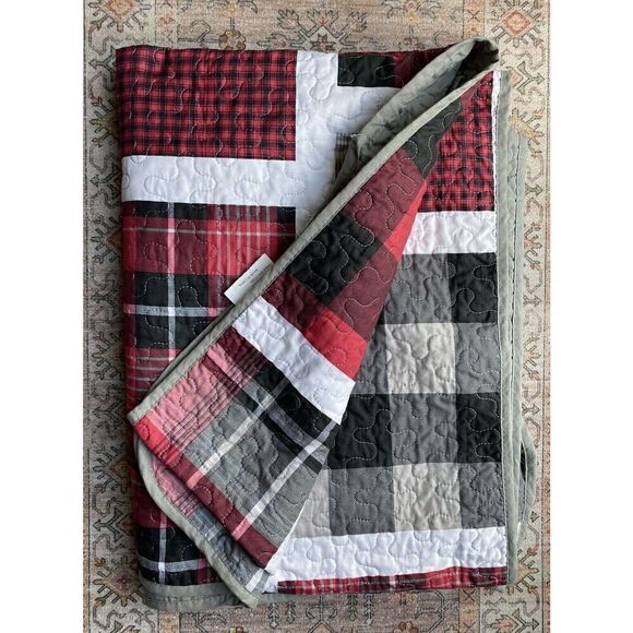 Simple Plaid Puzzle Zag Thread Bed Blanket/Coverlet - Picture 1 of 8